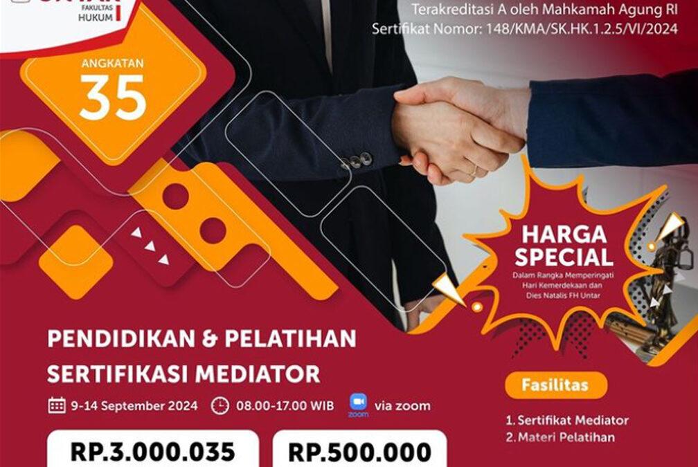 Pendidikan dan Pelatihan Sertifikasi Mediator
