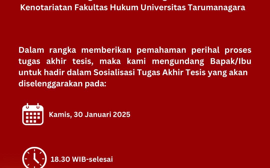Sosialisasi Tugas Akhir Tesis