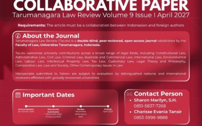 📢 CALL FOR COLLABORATIVE PAPERS | TARUMANAGARA LAW REVIEW (TaLRev)