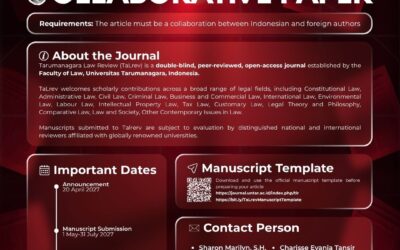 📢 CALL FOR COLLABORATIVE PAPERS | TARUMANAGARA LAW REVIEW (TaLRev)